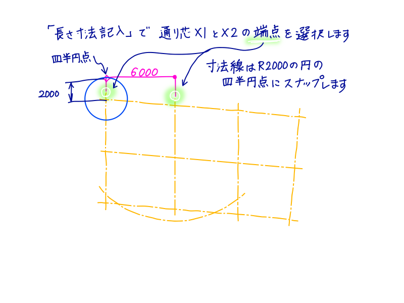 AutoCADでの寸法線作成手順STEP2-3