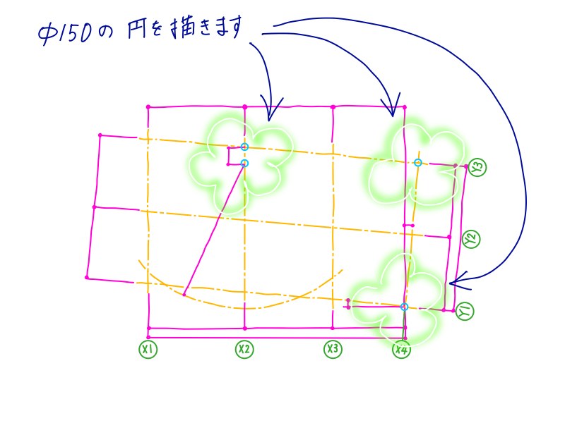 AutoCADでの小円STEP4-1