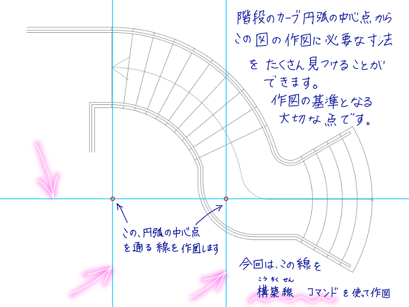AutoCADで構築線の作図