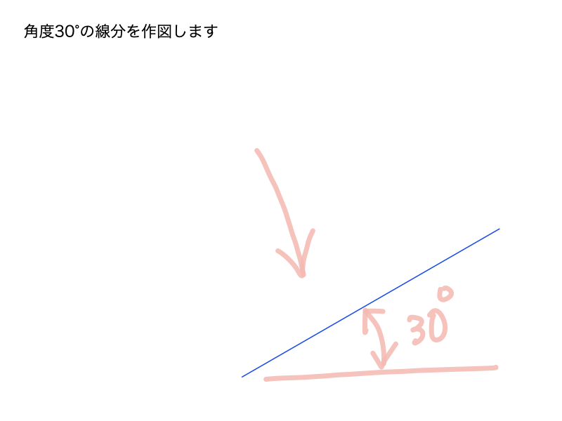 AutoCADで傾斜した線分作成手順STEP1-1
